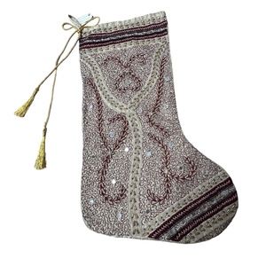 Dept 56 Beaded, sequined, embroidered Christmas stockings.